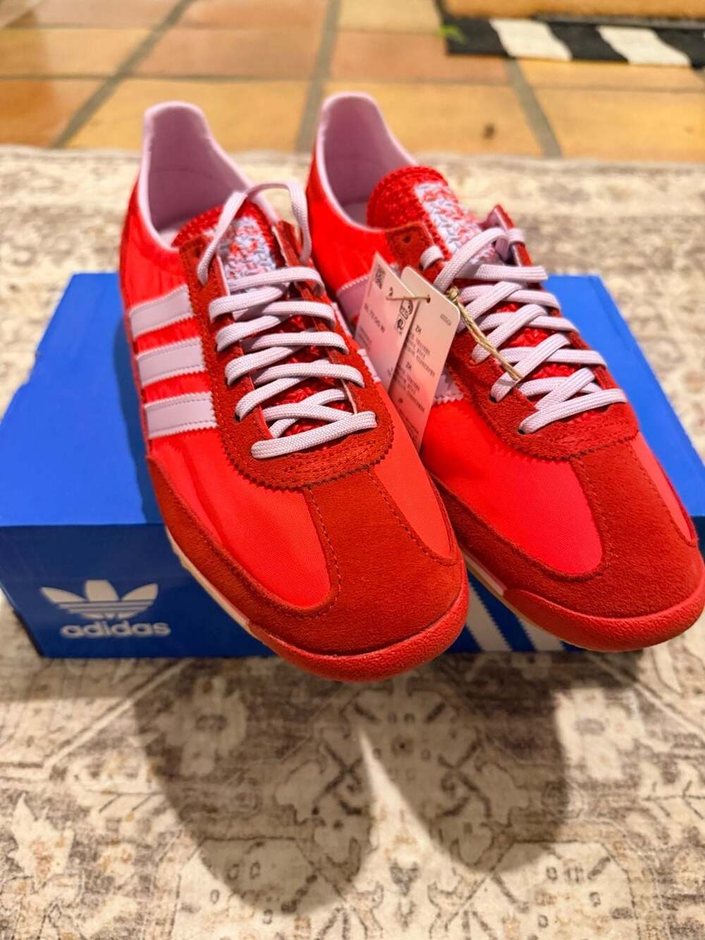Adidas Women's SL 72 OG Sneakers Solar Red/Ice Lavender JH7392 - Picture 6 of 10